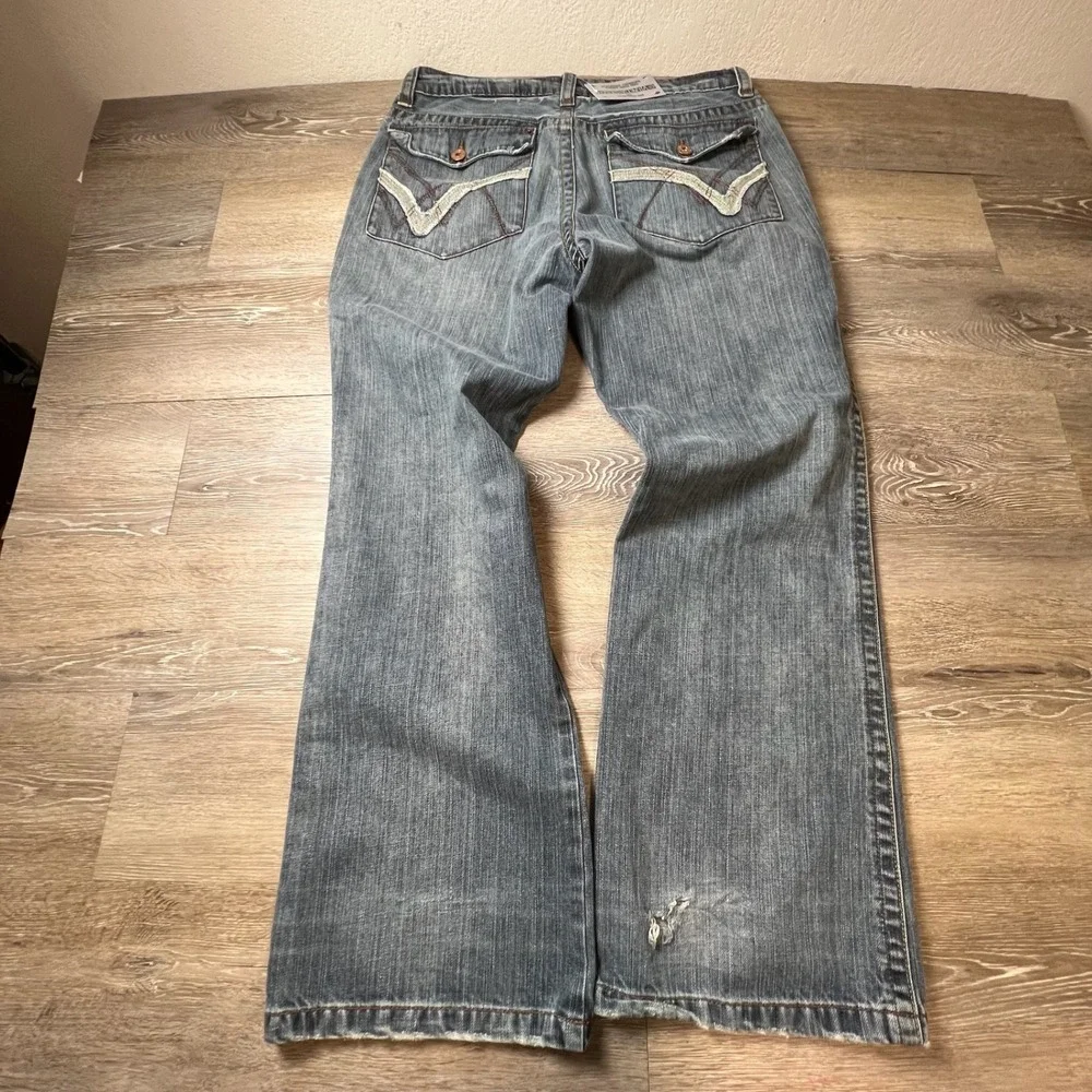 Buffalo David Bitton Jeans Mens 34 Blue Relaxed Fit Distressed Y2K Denim Pants